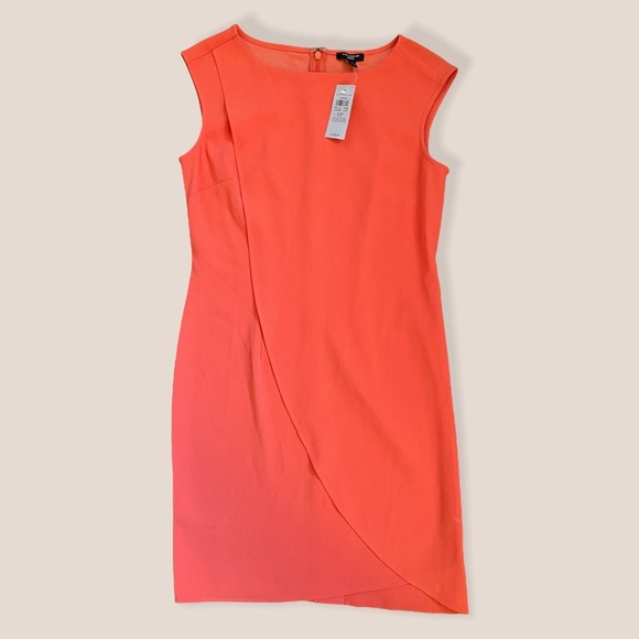 Ann Taylor Dresses & Skirts - Ann Taylor Petite Wrap Sleeveless Sheath Coral/Salmon Dress Size 0P